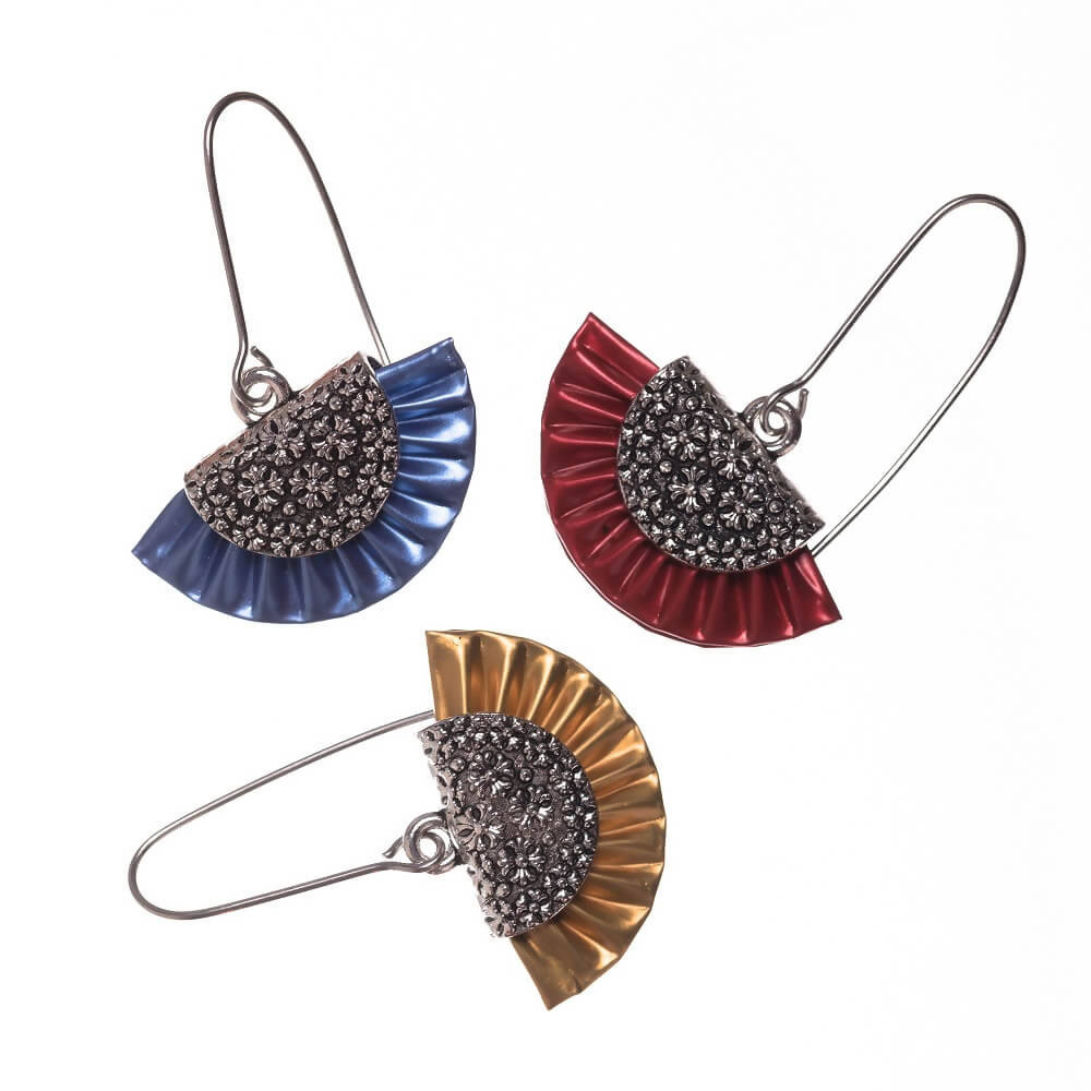 Recycled Coffee Pods Earrings - Hand Fan