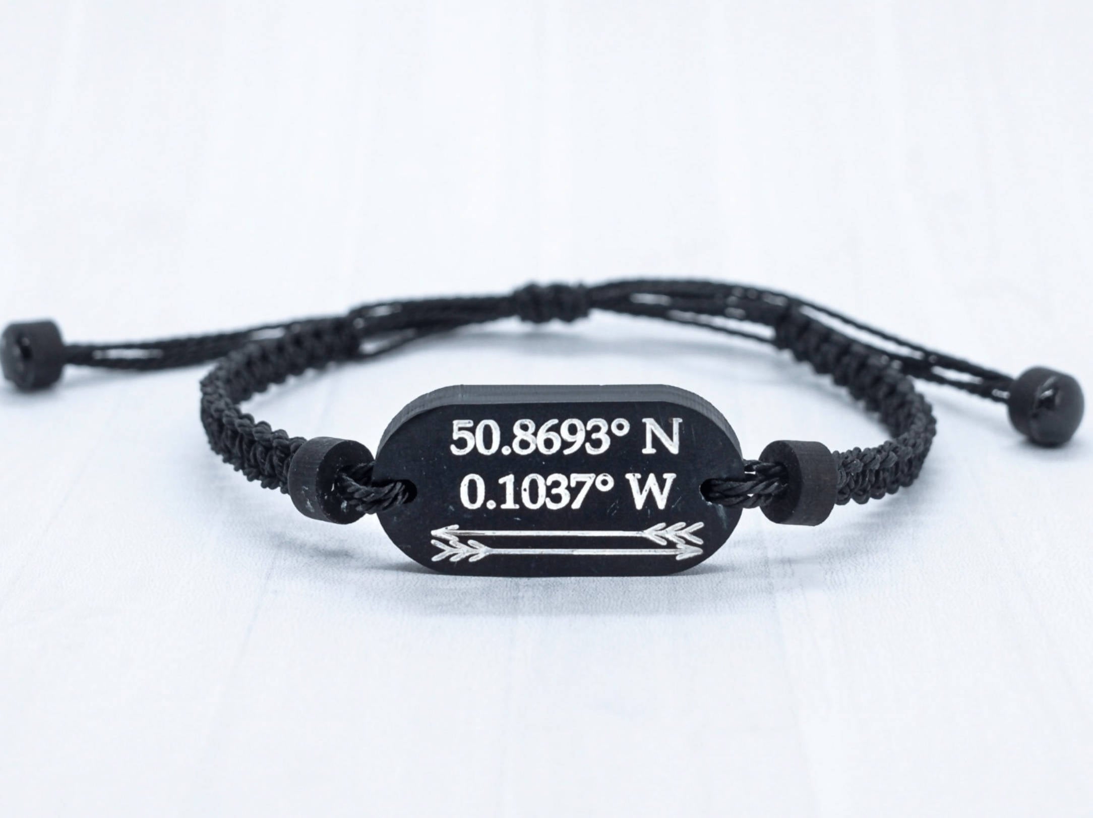 Black Coordinates Bracelet