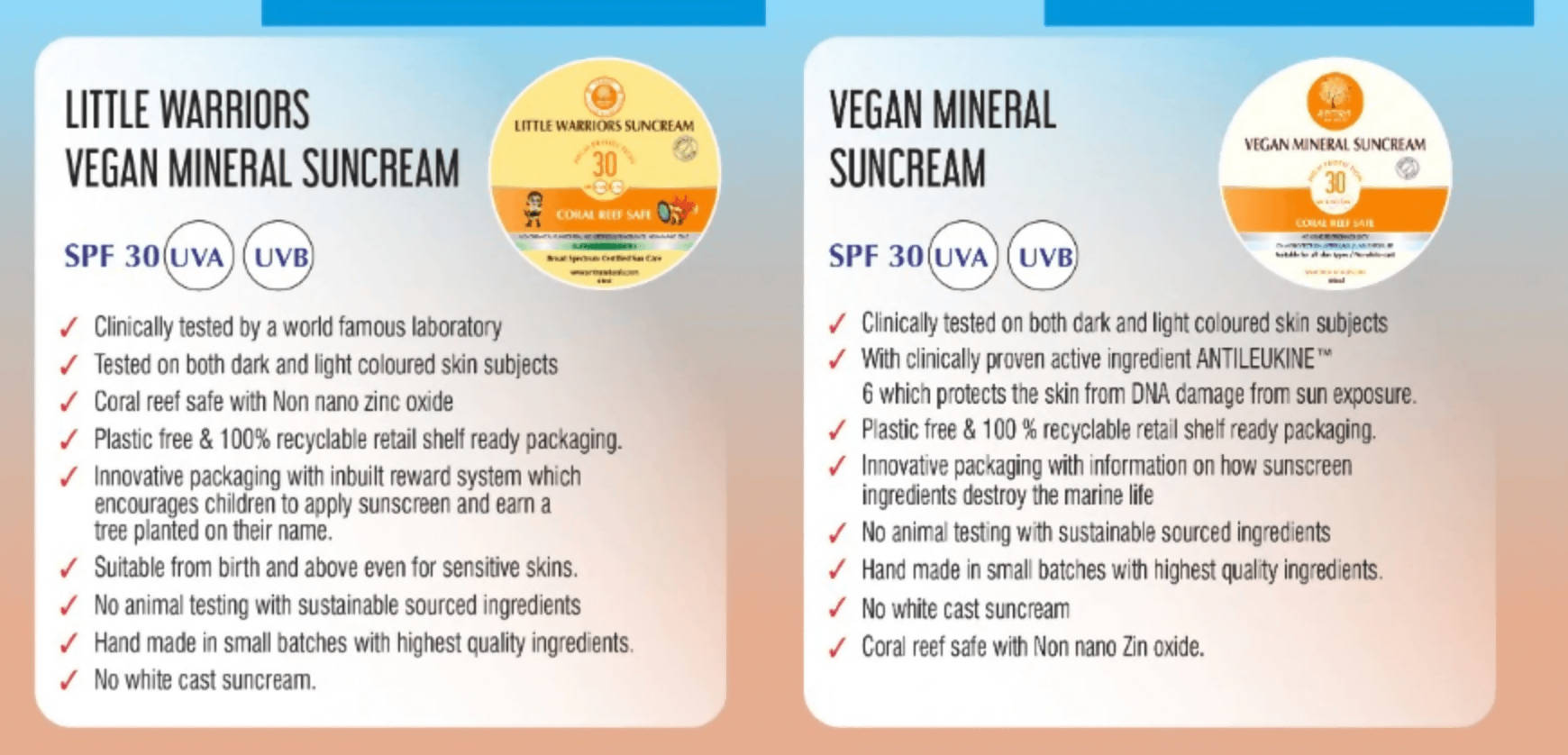 Little Warriors Vegan Mineral Suncream SPF30 - 60ml